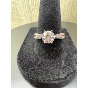 Dazzling 1.25ct Moissanite 925 Sterling Silver Ring Sz 9